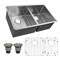 Nantucket Sinks 2 Inch Pro Series 60/40 Offset Double bowl Undermount Small Radius Stainless Steel Kitchen Sink SR3219-OS-16 - alternate 5